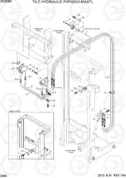 2060 TILT HYDRAULIC PIPING(V-MAST) 20/25BR-7, Hyundai