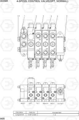 3020 4-SPOOL CONTROL VALVE(OPT, NORMAL) 20/25BR-7, Hyundai