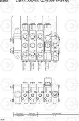 3025 4-SPOOL CONTROL VALVE(OPT, REVERSE) 20/25BR-7, Hyundai