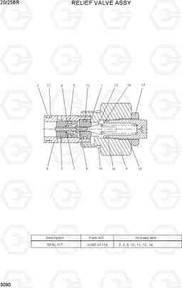 3090 RELIEF VALVE ASSY 20/25BR-7, Hyundai