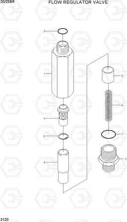 3120 FLOW REGULATOR VALVE 20/25BR-7, Hyundai