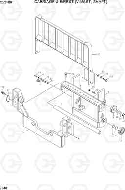 7040 CARRIAGE & B/REST (V-MAST,SHAFT) 20/25BR-7, Hyundai