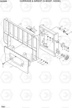 7041 CARRIAGE & B/REST (V-MAST,HOOK) 20/25BR-7, Hyundai