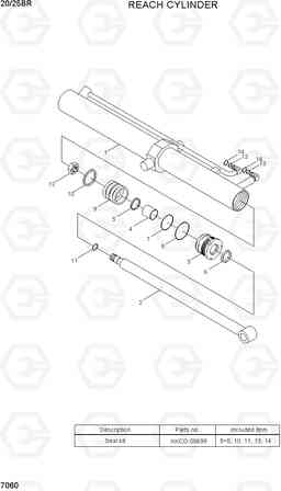 7060 REACH CYLINDER(V-MAST) 20/25BR-7, Hyundai