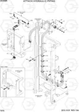7070 ATTACH HYDRAULIC PIPING(V-MAST) 20/25BR-7, Hyundai
