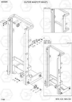 7100 OUTER MAST(TF-MAST) 20/25BR-7, Hyundai