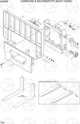 7141 CARR & BACKREST(TF-MAST,HOOK) 20/25BR-7, Hyundai