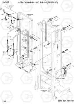 7180 ATTACH HYDRAULIC PIPING(TF-MAST) 20/25BR-7, Hyundai