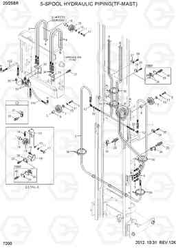 7200 5-SPOOL HYDRAYLIC PIPING(TF-MAST) 20/25BR-7, Hyundai