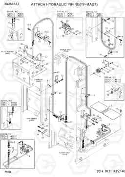 7100 ATTACH HYDRAULIC PIPING(TF-MAST) 20/25BRJ-7, Hyundai