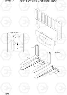 7210 FORK & EXTENSION FORK(STD, 20BRJ) 20/25BRJ-7, Hyundai