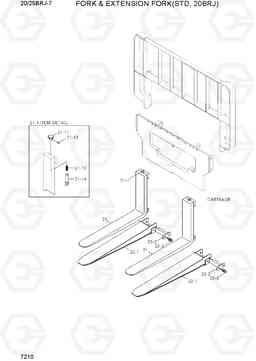 7210 FORK & EXTENSION FORK(STD, 20BRJ) 20/25BRJ-7, Hyundai