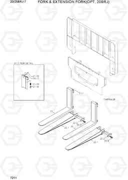 7211 FORK & EXTENSION FORK(OPT, 20BRJ) 20/25BRJ-7, Hyundai