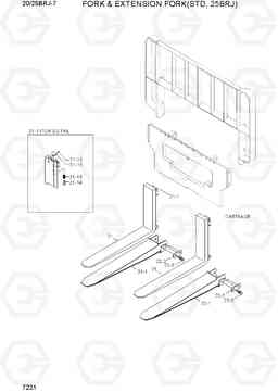 7221 FORK & EXTENSION FORK(OPT, 25BRJ) 20/25BRJ-7, Hyundai