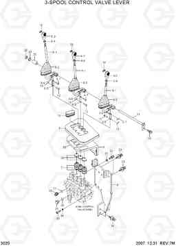 3020 3-SPOOL CONTROL VALVE LEVER 20D/25D/30D/33D-7, Hyundai