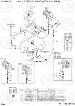 3041 MAIN HYDRAULIC PIPING(NON BOOSTER) 20D/25D/30D/33D-7, Hyundai