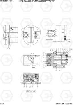 3A15 HYDRAULIC PUMP(WITH P/VALVE) 20D/25D/30D/33D-7, Hyundai