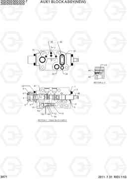 3A71 AUX 1 BLOCK ASSY (NEW) 20D/25D/30D/33D-7, Hyundai