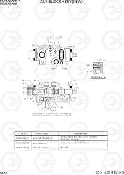 3A72 AUX 1 BLOCK ASSY (NEW,30/33D-7) 20D/25D/30D/33D-7, Hyundai