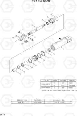 3B10 TILT CYLINDER 20D/25D/30D/33D-7, Hyundai