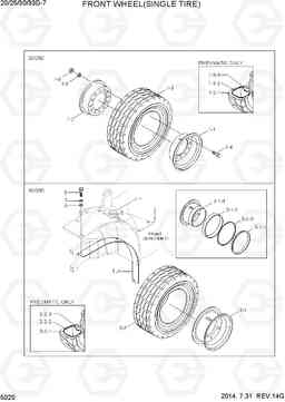 5020 FRONT WHEEL(SINGLE TIRE) 20D/25D/30D/33D-7, Hyundai