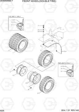 5025 FRONT WHEEL(DOUBLE TIRE) 20D/25D/30D/33D-7, Hyundai