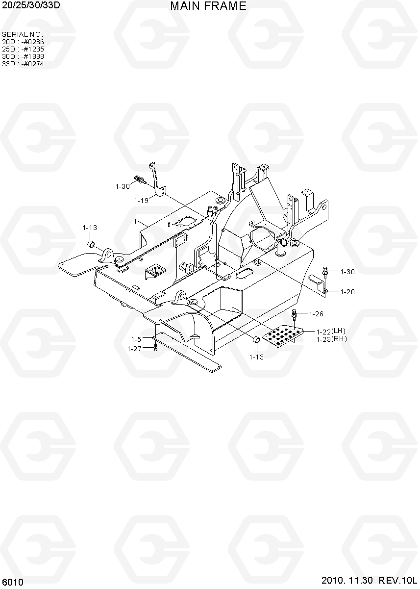 6010 MAIN FRAME 20D/25D/30D/33D-7, Hyundai