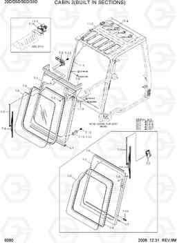 6080 CABIN 3(BUILT IN SECTIONS) 20D/25D/30D/33D-7, Hyundai