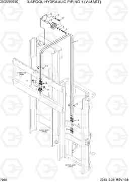 7060 3-SPOOL HYDRAULIC PIPING(V-MAST) 20D/25D/30D/33D-7, Hyundai