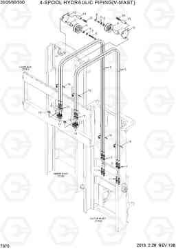 7070 4-SPOOL HYDRAULIC PIPING(V-MAST) 20D/25D/30D/33D-7, Hyundai