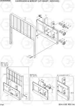 7141 CARRIAGE & B/REST (VF-MAST, 30D/33D) 20D/25D/30D/33D-7, Hyundai