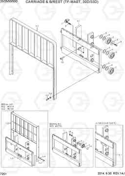 7251 CARRIAGE & B/REST (TF-MAST, 30D/33D) 20D/25D/30D/33D-7, Hyundai