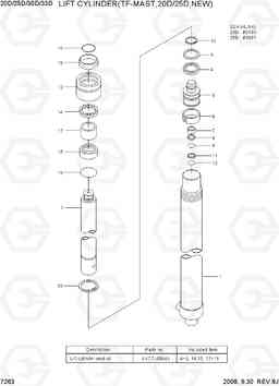 7263 LIFT CYLINDER(TF-MAST,20D/25D,NEW) 20D/25D/30D/33D-7, Hyundai