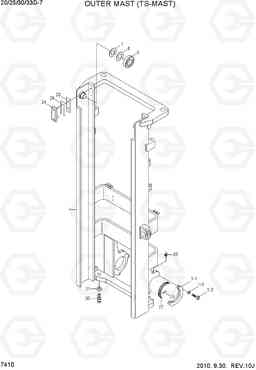 7410 OUTER MAST(TS-MAST) 20D/25D/30D/33D-7, Hyundai