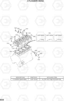 9030 CYLINDER HEAD 20D/25D/30D/33D-7, Hyundai