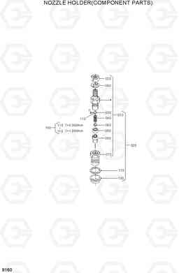 9160 NOZZLE HOLDER(COMPONENT PARTS) 20D/25D/30D/33D-7, Hyundai