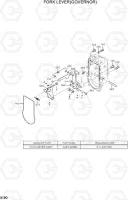 9180 FORK LEVER(GOVERNOR) 20D/25D/30D/33D-7, Hyundai