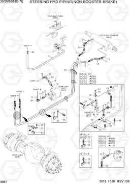 3061 STEERING HYD PIPING(NON BOOSTER BRAKE) 20D/25D/30D/33D-7E, Hyundai