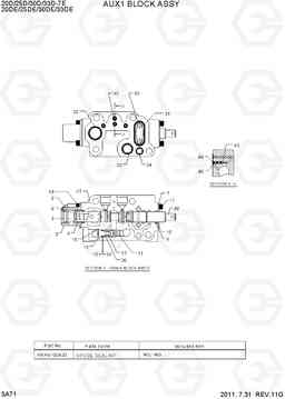 3A71 AUX 1 BLOCK ASSY(NEW) 20D/25D/30D/33D-7E, Hyundai