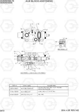 3A72 AUX 1 BLOCK ASSY (NEW,30/33D-7E) 20D/25D/30D/33D-7E, Hyundai