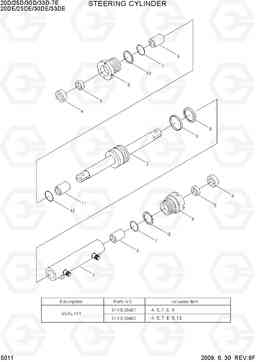 5011 STEERING CYLINDER 20D/25D/30D/33D-7E, Hyundai