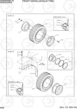 5020 FRONT WHEEL(SINGLE TIRE) 20D/25D/30D/33D-7E, Hyundai
