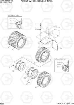 5025 FRONT WHEEL(DOUBLE TIRE) 20D/25D/30D/33D-7E, Hyundai