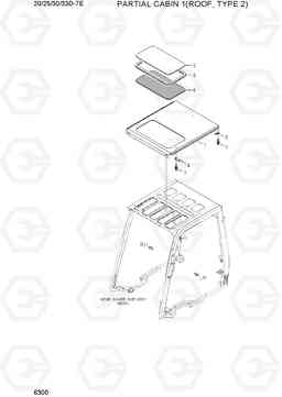 6300 PARTIAL CABIN 1 (ROOF, TYPE 2) 20D/25D/30D/33D-7E, Hyundai