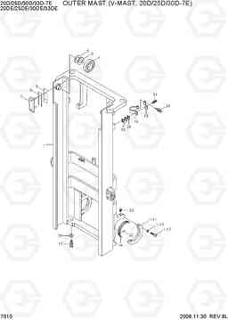 7010 OUTER MAST (V-MAST, 20/25/30D-7E) 20D/25D/30D/33D-7E, Hyundai