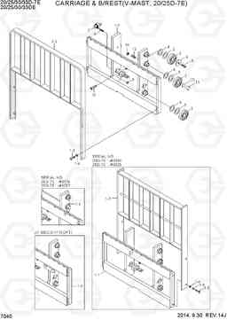7040 CARRIAGE & B/REST (V-MAST, 20/25D-7E) 20D/25D/30D/33D-7E, Hyundai