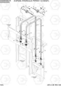 7070 4-SPOOL HYDRAULIC PIPING (V-MAST) 20D/25D/30D/33D-7E, Hyundai