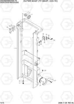 7215 OUTER MAST (TF-MAST, 33D-7E) 20D/25D/30D/33D-7E, Hyundai