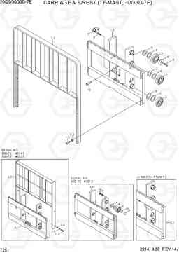 7251 CARRIAGE & B/REST (TF-MAST, 30/33D-7E) 20D/25D/30D/33D-7E, Hyundai