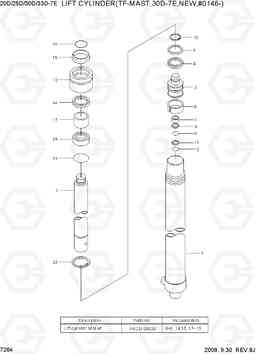 7264 LIFT CYLINDER(TF-MAST,30D-7E,NEW,#0146-) 20D/25D/30D/33D-7E, Hyundai